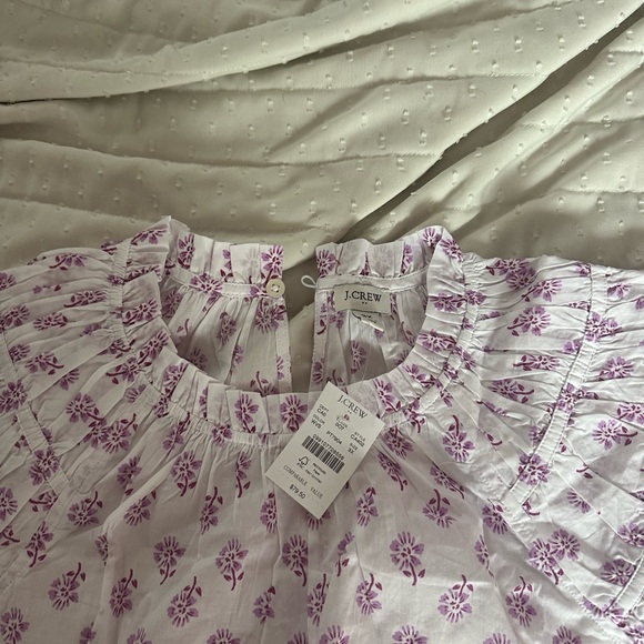 J. Crew White and Purple Floral Blouse - Picture 2 of 2